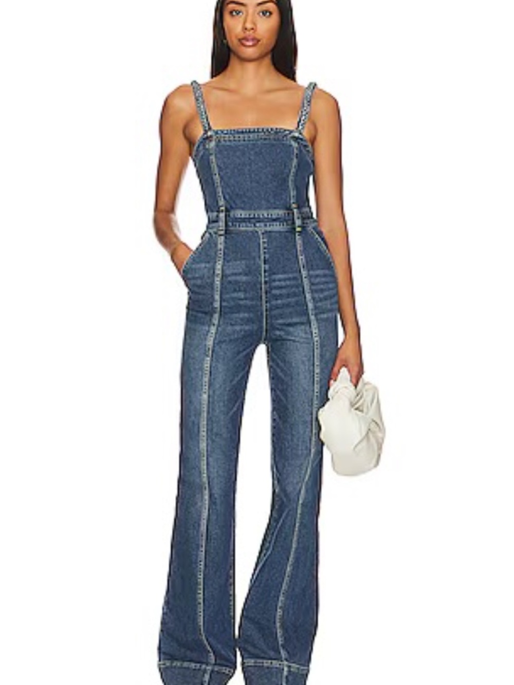 Alice + Olivia Jumpsuit Women’s Size 31 Melody Wide Leg Denim Lola Blue NWT